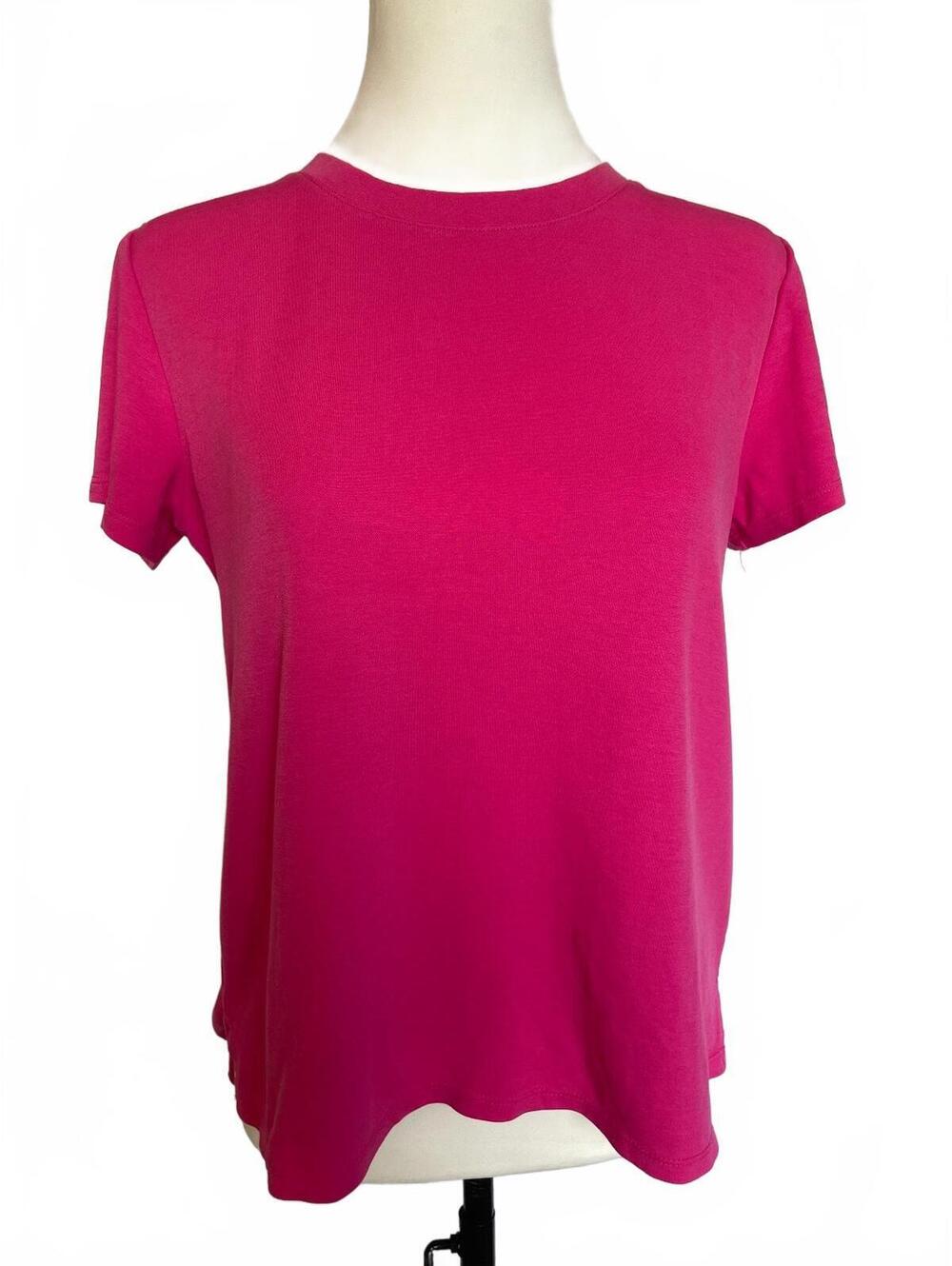 Vince Camuto Pink Fuschia Crewneck Short Sleeve Top Women's Small Stretch Casual